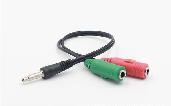3,5 mm hann til 2*hunn adapterkontakt stereojack splitterkabel