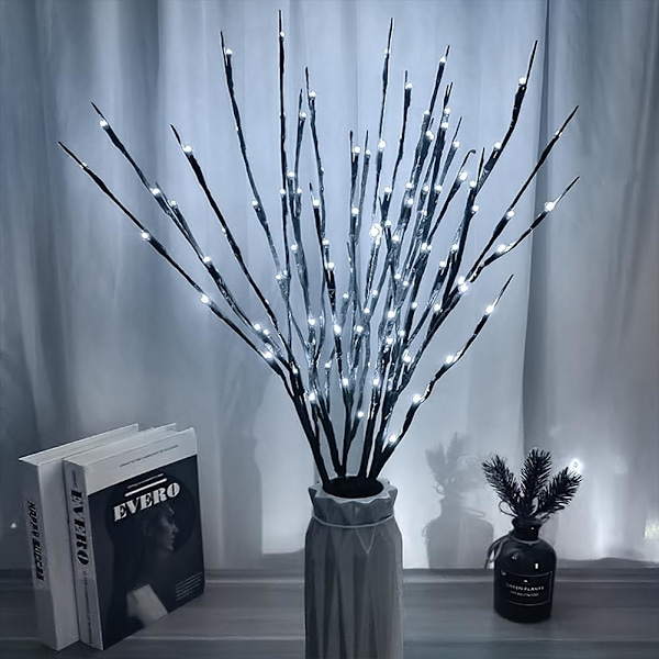 LED-trädgren blomsterarrangemang ljusslinga - varm färg/Färg/vit, Vas ingår ej color 3