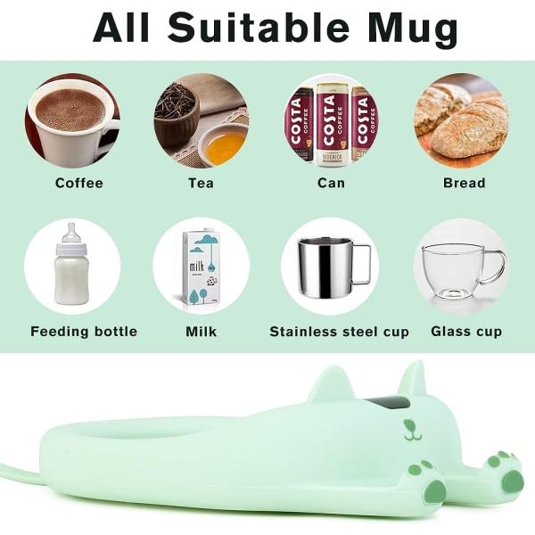 Termosmugg, kaffevärmare, för bordsmugg, kaffevärmare, automatisk avstängning, smart värmeljus, 3 temperaturinställningar, (mugg ingår ej)