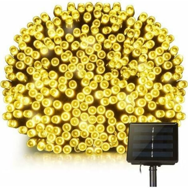 Solcellelyssnor, 200 stk LED utendørs vanntett lyssnor 22m, 8 moduser, egnet for hage, hjem, hage, hage, bryllup varm hvit