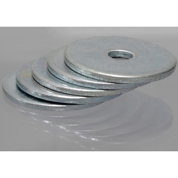 C44416 - Sett med 20 brede flate skiver M6x30 mm - tykkelse 2 mm - DIN9021 - stål galvanisert - sølv