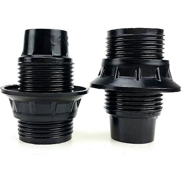 Sort E14 Skrue, 4 stk. E14 Fatning, E14 Fatning Pære, Solid Pærefatning, Sort Adapterfatning