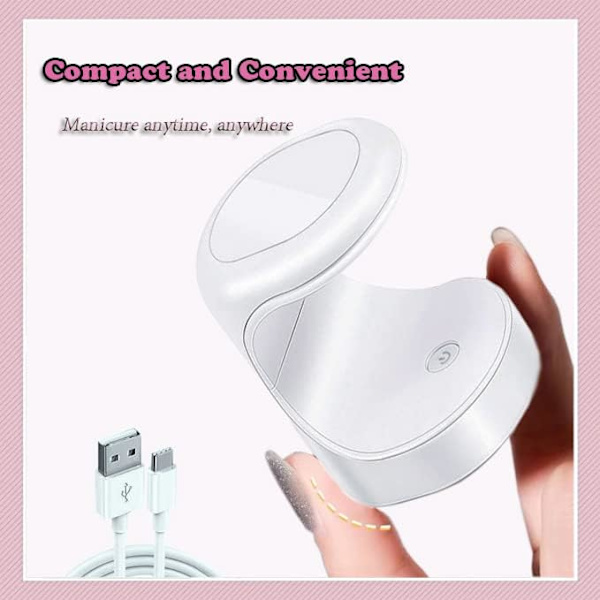 Mini neglelampe WejaGO UV-lys til negle Mini 180° åbningsdesign USB-negle tørrer bærbar UV LED-neglelampe