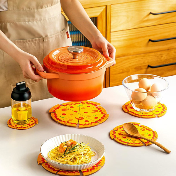 2st bordstabletter Bordsmatta Runda bordstabletter Set med 2 pizzaformade print bordstablett