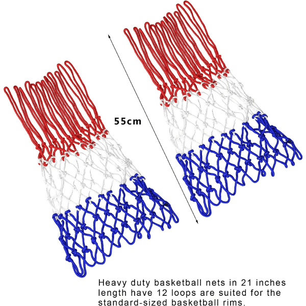 Basketnät 2 st nät för basket Heavy Duty tjockt nät inomhus utomhus basketnät