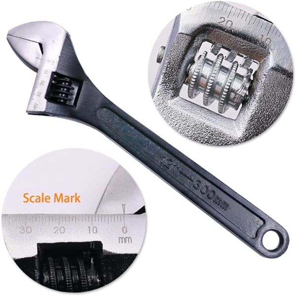 Verktyg Liten Skiftnyckel 2,5 Tum 68mm Justerbar Skiftnyckel Halkskyddad Mini Käftnyckel Skiftnyckel för Reparation och Underhåll Svart