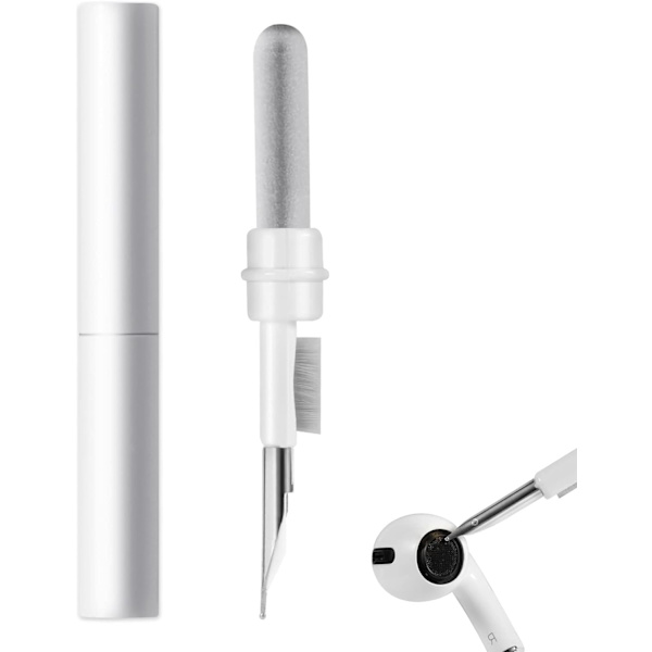 Airpods-puhdistussarja, korvakuulokkeiden puhdistuskynä harjalla ja metallikärjellä, kannettava korvakuulokkeiden puhdistuslaite
