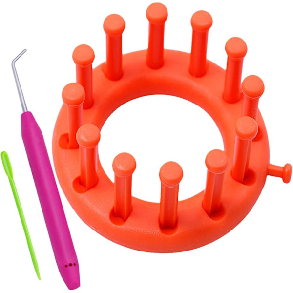 Blomster stickningsväv kit vävstol set, kreativ cirkulär stickningsväv för barn, hållbar och säker