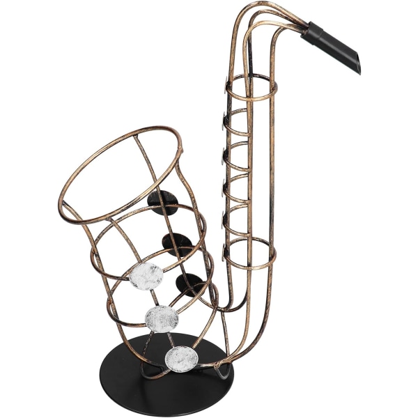 Metall Saxofon Vinställ, Vinflaskhållare Metallfigurer Saxofon Praktiskt hantverk