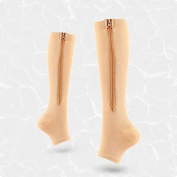 2 st Athletic Socks Kompressionsstrumpor Kompressionsstrumpor Stretchstrumpor (XXL, Hudfärg)