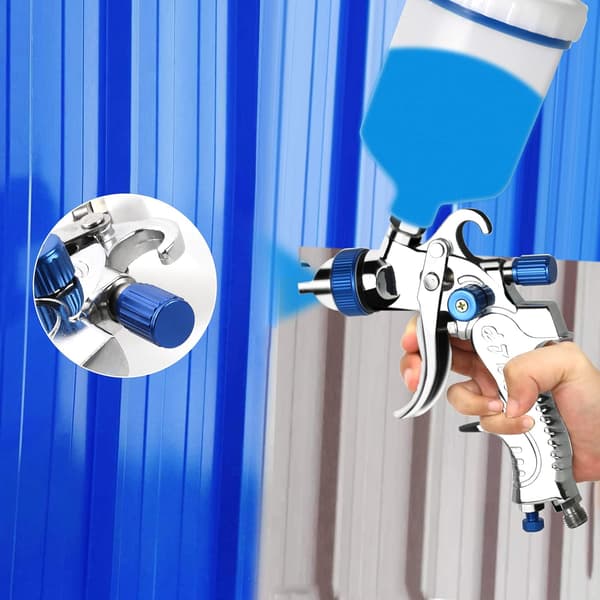 Profesjonell 600cc med 3 dyser 1,4 mm 1,7 mm 2,0 mm, med luftregulator for bil- og møbelmaling