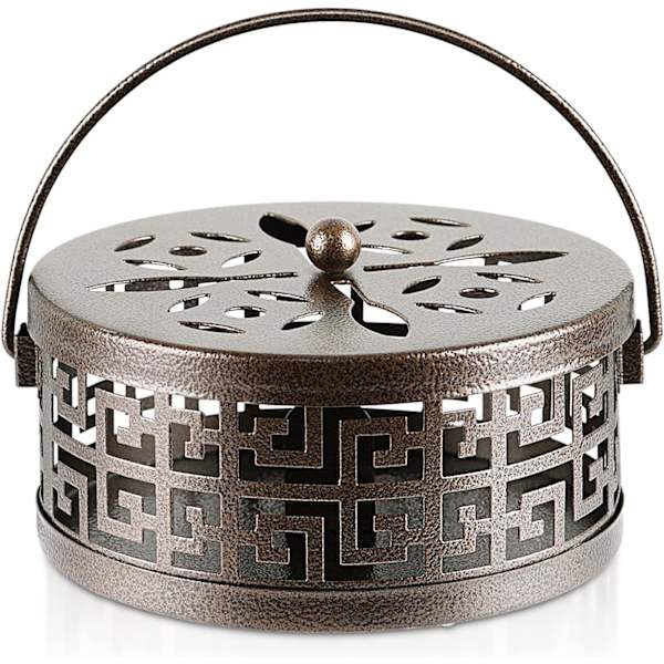 Exquisit Metal Myggespiralholder Lang Levetid Indendørs og Udendørs Spiral Røgelsebrænder (Bronze)