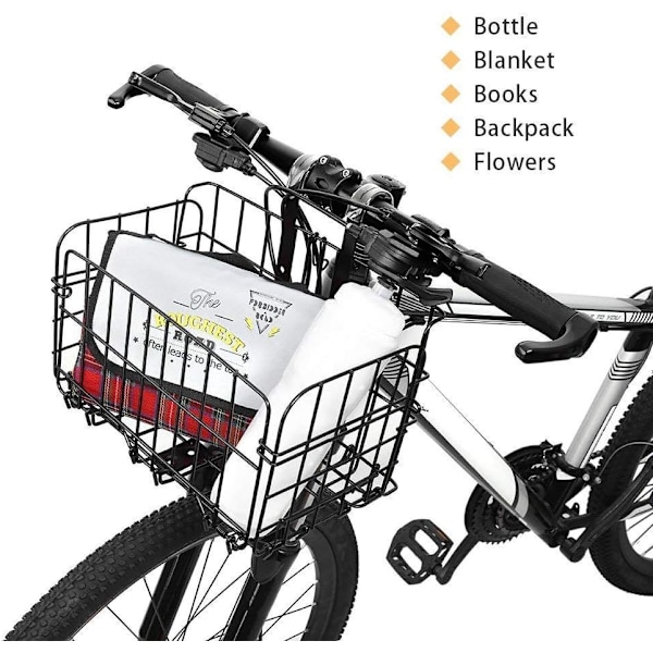 Korg cykelkorg hopfällbar metallnät fram hopfällbar bakre cykelkorg nätställningshållare för mountainbikeaccessoarer