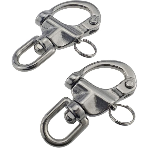 Par 2-3/4inches Swivel Eye Snap Shackle Quick Release Bail Rigging Segelbåt Marine 316 rostfritt stål för segelbåt