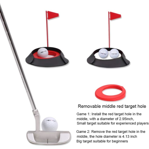 Golf Träning Putting Cup Golf Putting Justering Cup Golf Putting Green Hole Flagga Träningsverktyg