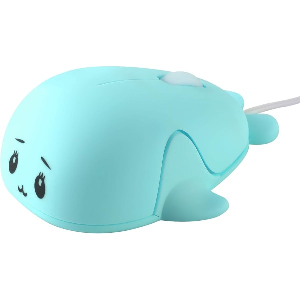 Dolphin Shape USB Wired Mouse Optisk mus för stationär dator bärbar dator, 3 knappar, blå