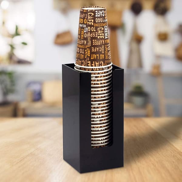 Engångspappersmugg Dispenser, Akryl Kaffeemugg och Lock Förvaring Organizer