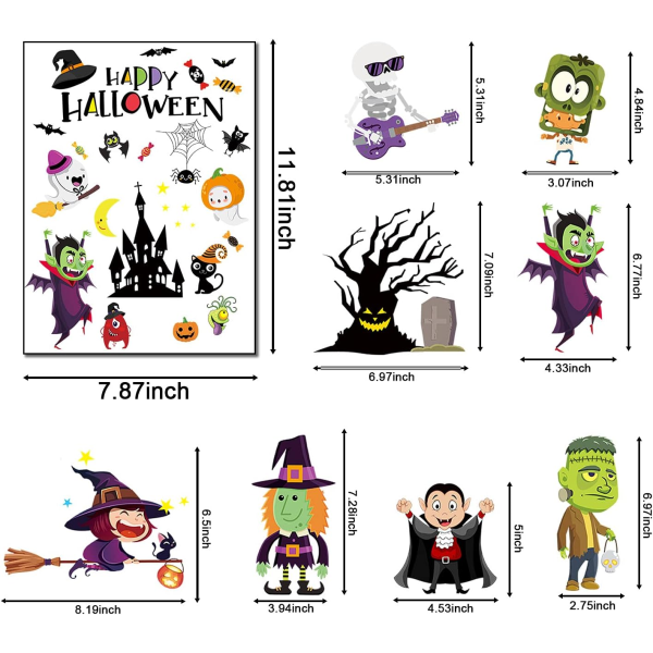 Halloween-dekorationer Halloween-fönsterklistermärken för fest. Halloween Fönster Kläng Dekaler