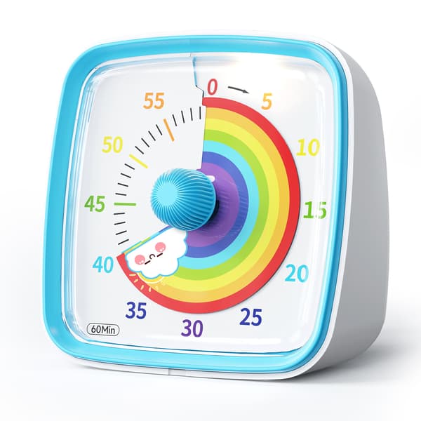 Visuel timer til børn, 60 minutters visuel nedtællingstimer til undervisning i klasseværelset, madlavning, tidsstyringsværktøjer til børn