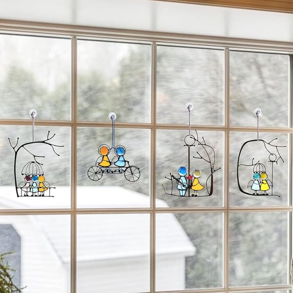 Engler Vindushengende Solfanger Mini Par Stained Glass Akryl Solfanger Panel Ornamenter