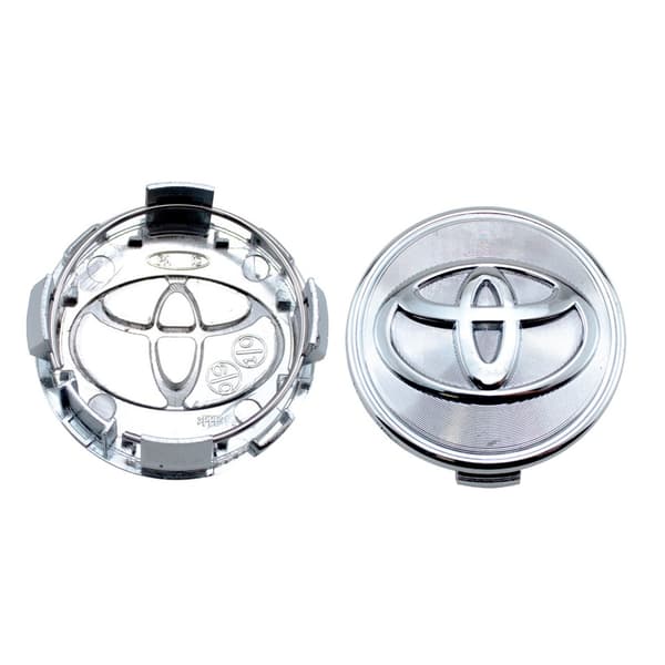 Toyota centrumkåpor / hjulnavsbilsemblem - 4-pack 62mm - Silver textured
