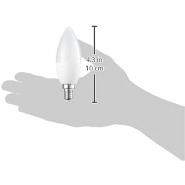 Set med 6 små LED-lampor i form av en låga, Edison-skruvbas E14, 6 W (motsvarande 40 W), varmvit, ej dimbar