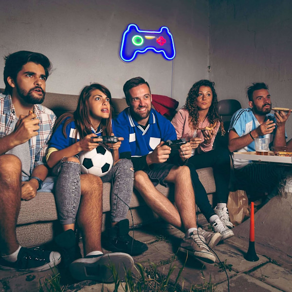 LED Neon Gaming-skylt - Gamepad-formad lampa för tonårspojkar spelrum, sovrum - Gamer-gåva