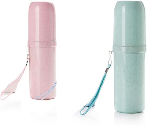 Rejsetandbørsteholder med kopper (Pink/Grøn)