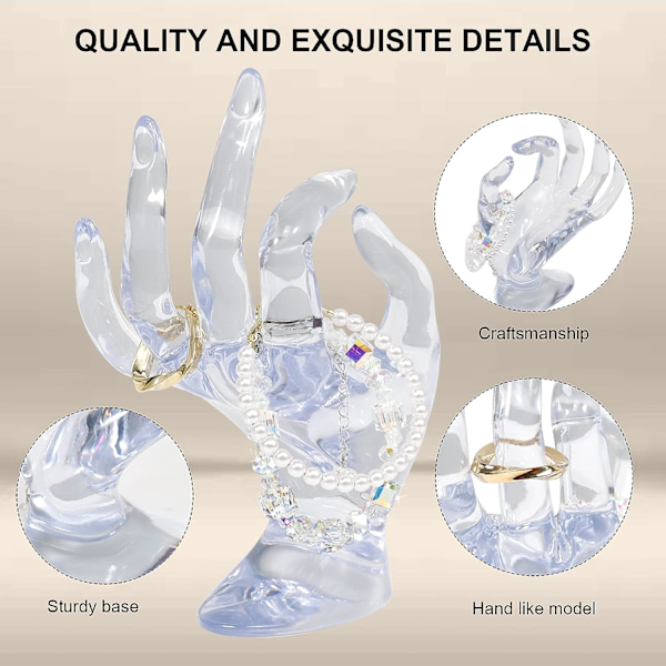 Handformad ringhållare smyckesdisplayhållare, transparent rumsdekor estetisk armband ring klocka stativ smyckeshållare för rumsdekor