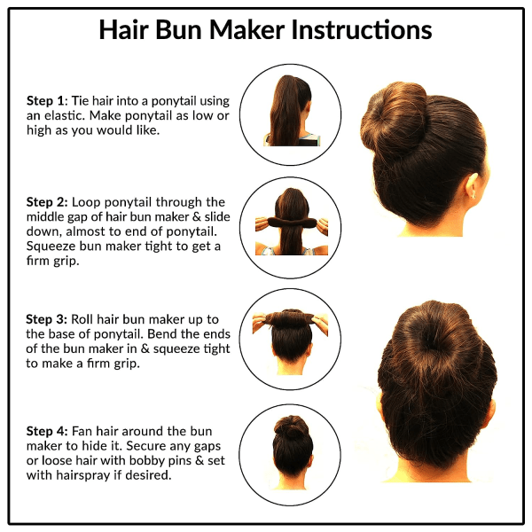 Magic Hair Bun Maker 4-pack (2 små, 2 stora) Skumsvampbullar Shaper Tillbehör Stark Flexibel Återanvändbar