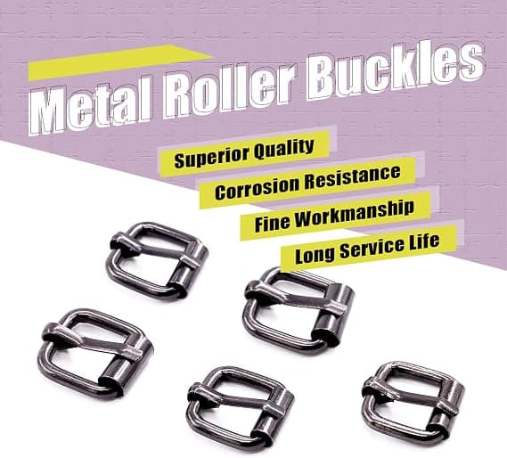 60 stk. multifunktionelle metalruller spænder, firkantet 2cm pistol sort