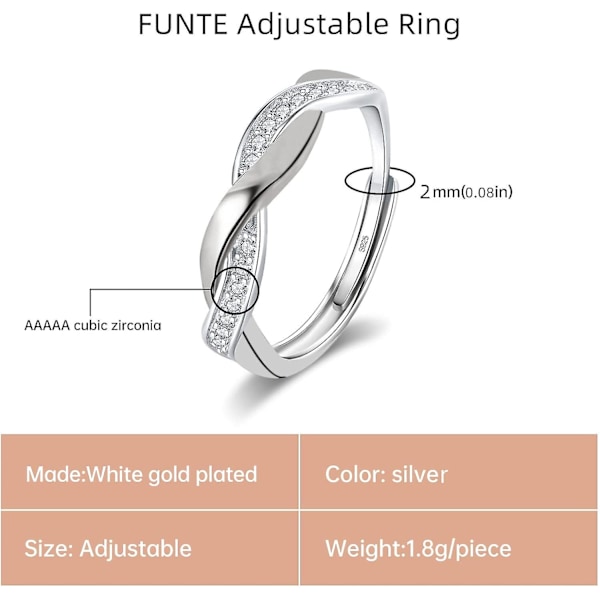 925 Sterling Silver Cubic Zirconia Eternity Ring