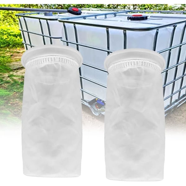 2 stk. nylon IBC-filter, IBC-regnvandstankfilter, vaskbart IBC-erstatningsfilter, nylonlågfilter - IBC-tanklågfitting (163 mm)