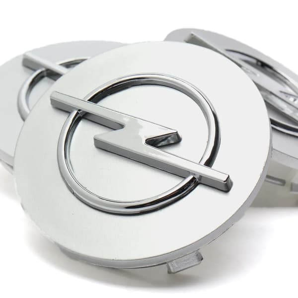 Opel Senterkopper / Navkapsler Bilmerke - 4-pakning 59 mm - Silver