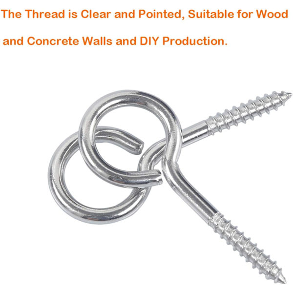 M3*40 304 Rustfritt Stål Ring Øyebolt Skrue Sau Øye Rund Selvgjengende Bushing Ring Med Festeholder Spenne 20PCS
