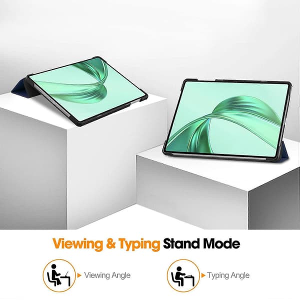 För Honor Pad X8a Fodral Anti-Fall Läder Ställ Tablet Skydd - Mörkblå