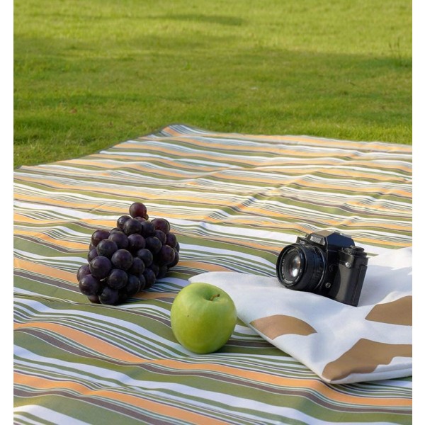 Large Picnic Blanket for Indoor and Outdoor, 79" x 77" Sandproof Waterproof Windproof Material- Green Leaves Themed