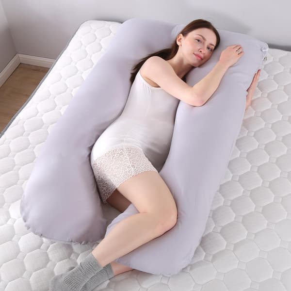 Graviditetspute - Kroppspute / Pute for gravide - 145x90 cm gray