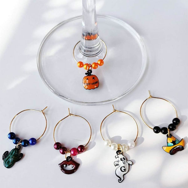 44 stk. Vinglas Charm Ringe Wire Hoops Øreringe Hoops til DIY Smykker, Vinglas Markører (30mm)