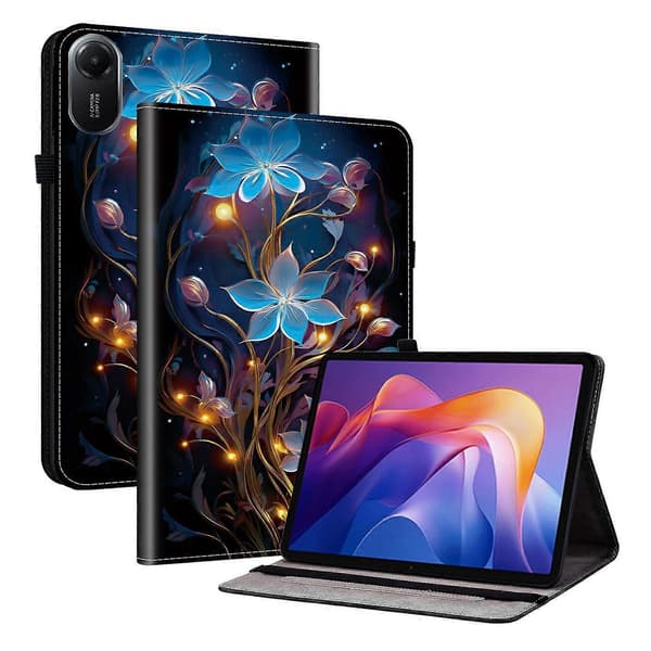 Läderfodral för Xiaomi Redmi Pad 2 Mönstertryckt Ställ Tablet Skydd med Kortfack