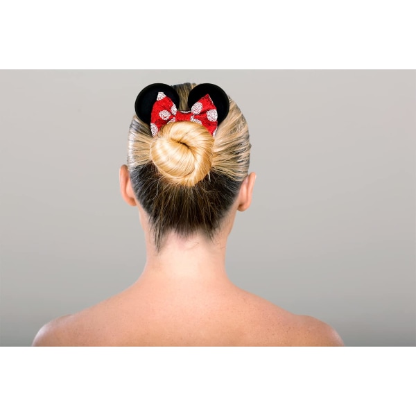 2pk Mouse Ear Scrunchies för barn sammetshårbåge Scrunchies för kvinnor - Sparkle Paljetter Mushårband för ponnysvansmusöron (röd svart)