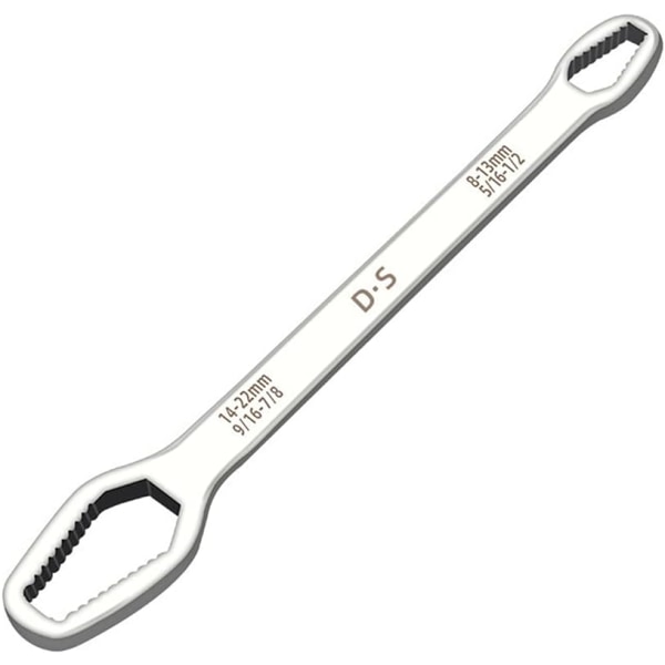 Universaali kaksipäinen Torx-avain Monitoiminen lasiavain Säädettävä itsekiristävä korjaustyökalu Ruuvin mutterinpoistotyökalu 8mm-22mm Valkoinen