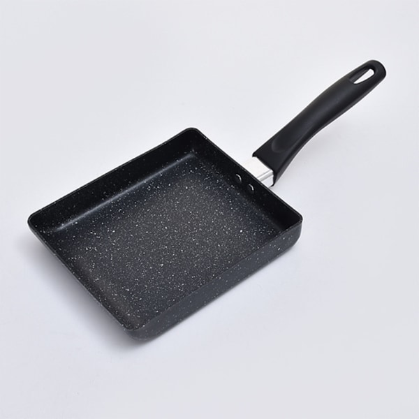 Mini stekpanna svart hushåll bärbar japansk stil ägg stekpanna rektangulär mini omelettpanna 13x18cm