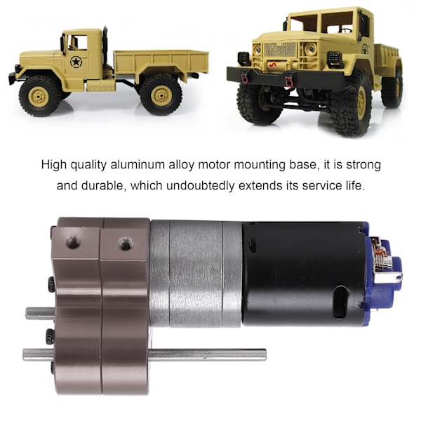 RC-växellåda i metall med hastighetsväxling och 370-motor för WPL C14 1/16 RC militär lastbil i titanfärg