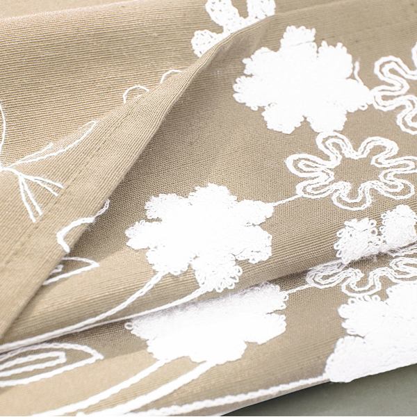 Blommig broderad kort fönstergardin skugga sovrum vardagsrum kök inredning (Khaki)