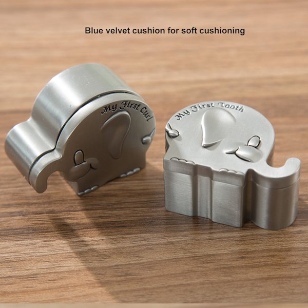 2-pack Små Minnesskrin Elefantform Förvaringsbehållare Metall Samlingsbox för Bebistand Lock Gåvor