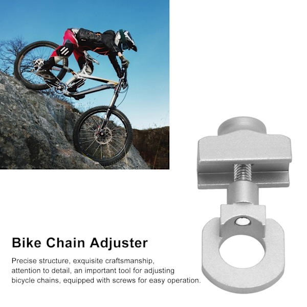 Fällbar cykelkedjespännare Professionell bärbar aluminiumlegering cykelkedjespännare för reparationsverkstadSilver