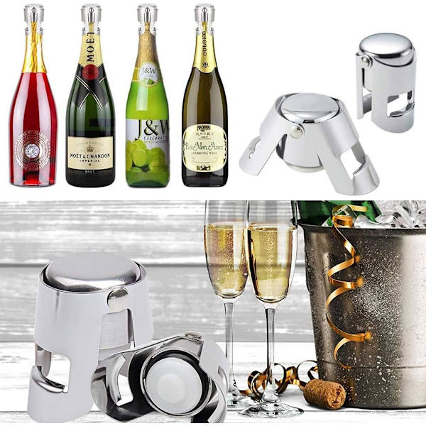 Champagneflaskepropp, champagneflaskestopper, rostfritt stål flaskepropp, vinstoppare, champagne