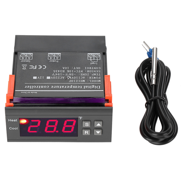 MH1210F Digital temperaturkontroll termostat -58~194℉ Fahrenheit Sensor AC110V