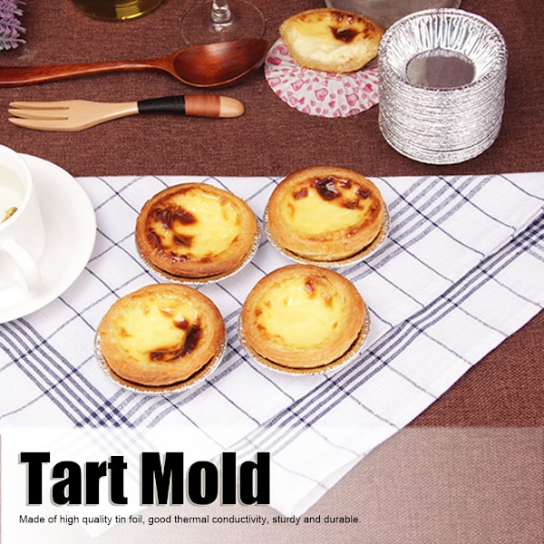 100 st NonStick Äggformar Cupcake Kakor Tennformar Formkopp Köksbakningsverktyg